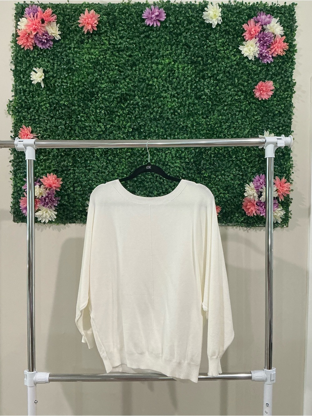 Cream Crew Neck Sweater - Lightweight Everyday Pullover